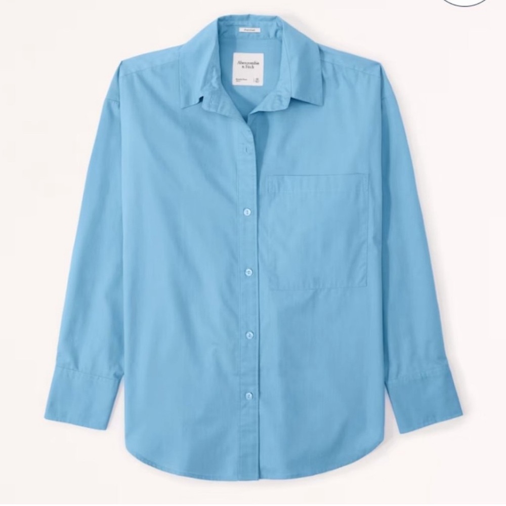 Oversized Poplin Button-Up Shirt